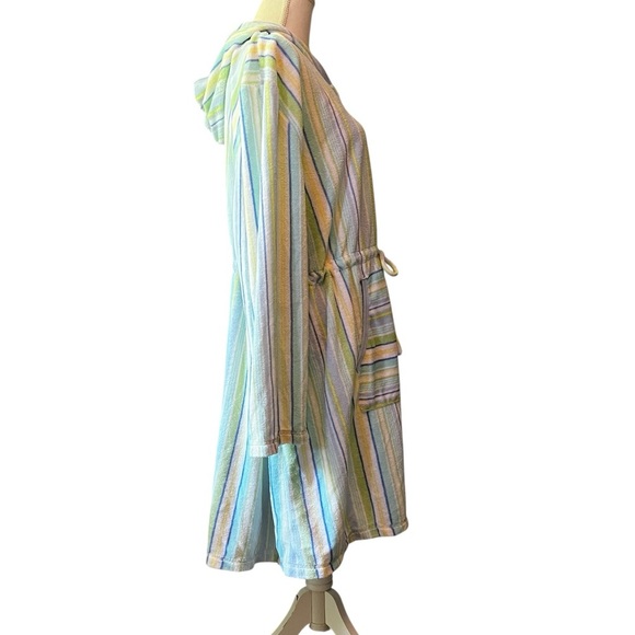 Cacique Soft Striped Hooded Robe or Swim Coverup Size 26-28 - Picture 4 of 9